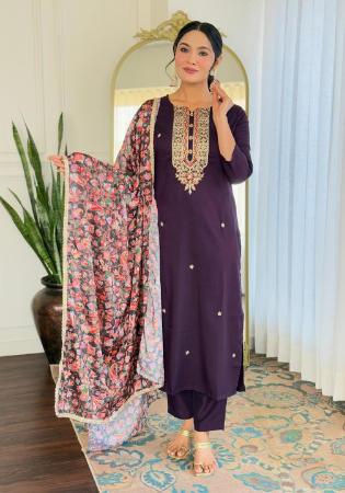 Picture of Chiffon & Silk Brown Readymade Salwar Kameez