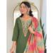 Picture of Chiffon & Silk Dark Olive Green Readymade Salwar Kameez