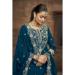 Picture of Delightful Silk Navy Blue Straight Cut Salwar Kameez