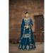 Picture of Delightful Silk Navy Blue Straight Cut Salwar Kameez