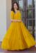 Picture of Graceful Georgette Dark Golden Rod Readymade Gown