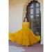Picture of Graceful Georgette Dark Golden Rod Readymade Gown