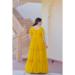 Picture of Graceful Georgette Dark Golden Rod Readymade Gown
