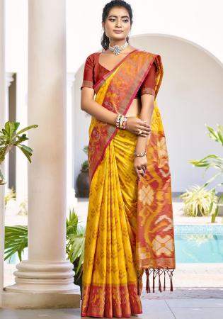 Picture of Pleasing Silk Golden Saree