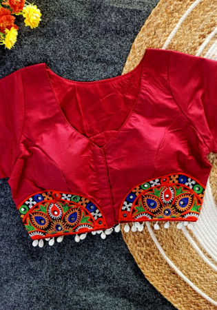 Picture of Ravishing Cotton Maroon Designer Blouse