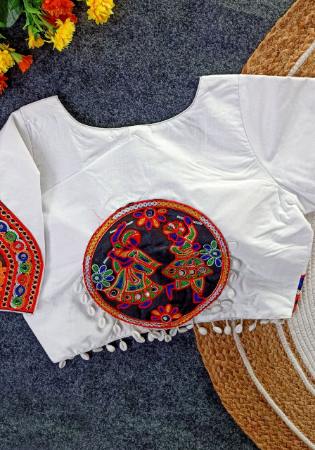 Picture of Pleasing Cotton White Designer Blouse