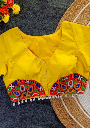 Picture of Radiant Cotton Yellow Designer Blouse