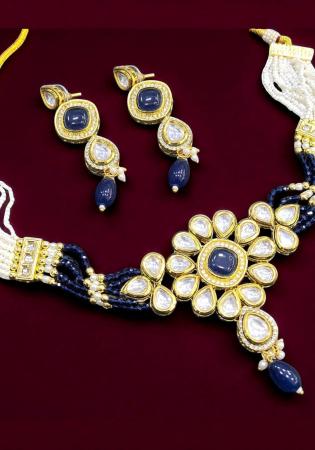 Picture of Elegant Chiffon Dark Slate Blue Necklace Set