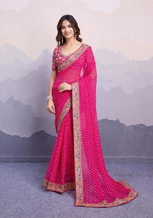 Picture of Classy Georgette Light Coral Saree