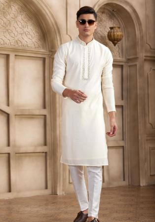 Picture of Ideal Silk Off White Kurtis & Tunic