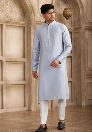 Picture of Radiant Silk Light Slate Grey Kurtis & Tunic