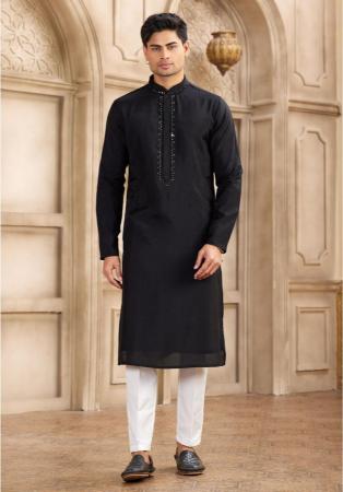 Picture of Radiant Silk Black Kurtis & Tunic