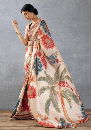 Picture of Comely Chiffon Beige Saree