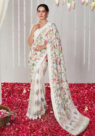 Picture of Taking Chiffon Ghost White Saree