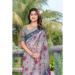 Picture of Elegant Cotton & Linen Silver Saree