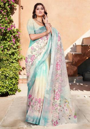 Picture of Bewitching Cotton & Linen Linen Saree
