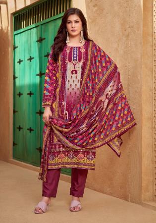 Picture of Chiffon Medium Violet Red Readymade Salwar Kameez