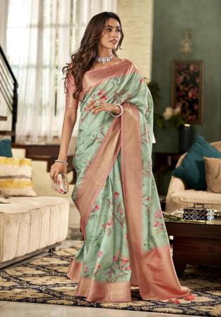 Picture of Shapely Silk Dark Sea Green Saree