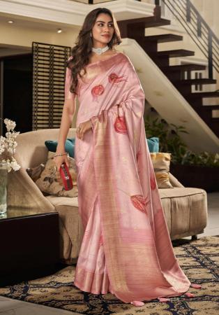 Picture of Stunning Silk Pale Violet Red Saree