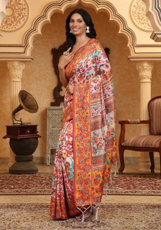 Picture of Splendid Cotton & Linen Pale Violet Red Saree