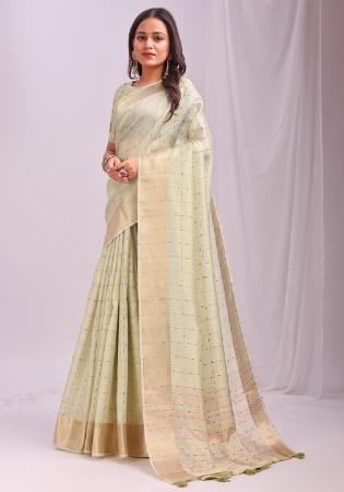 Picture of Marvelous Organza Tan Saree