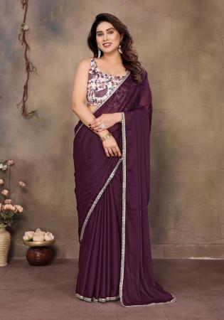 Picture of Lovely Georgette Dark Olive Green Saree