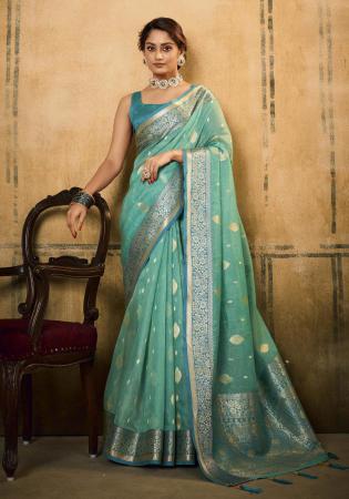 Picture of Splendid Silk Sea Green Saree