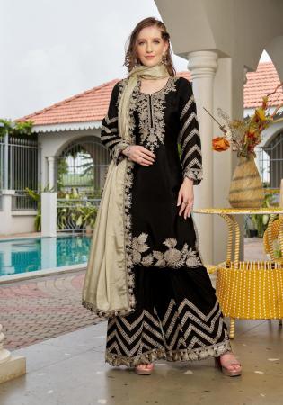Picture of Taking Chiffon Black Readymade Salwar Kameez