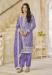 Picture of Chiffon Dark Slate Blue Straight Cut Salwar Kameez