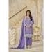 Picture of Chiffon Dark Slate Blue Straight Cut Salwar Kameez