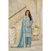 Picture of Chiffon Cadet Blue Straight Cut Salwar Kameez