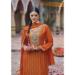 Picture of Excellent Chiffon Chocolate Straight Cut Salwar Kameez