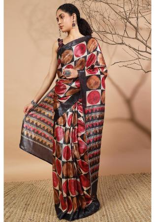 Picture of Pleasing Chiffon Saddle Brown Saree