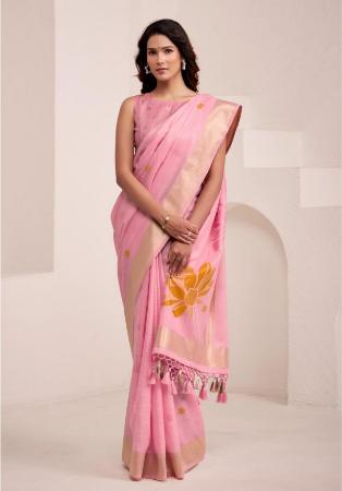 Picture of Exquisite Linen Light Coral Saree