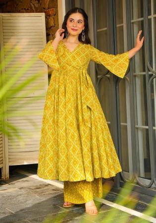 Picture of Pretty Rayon Golden Rod Readymade Salwar Kameez