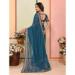 Picture of Well Formed Organza Midnight Blue Saree