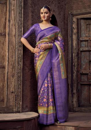 Picture of Pleasing Silk Purple Saree