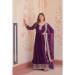 Picture of Sightly Georgette Plum Readymade Gown