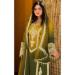 Picture of Chiffon Dark Olive Green Straight Cut Salwar Kameez