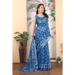 Picture of Stunning Cotton & Linen Light Steel Blue Saree
