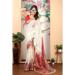 Picture of Statuesque Cotton & Linen Antique White Saree