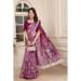 Picture of Fascinating Cotton & Linen Plum Saree