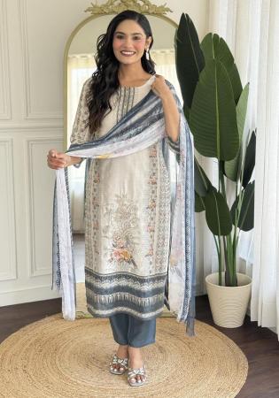 Picture of Alluring Chiffon Off White Readymade Salwar Kameez