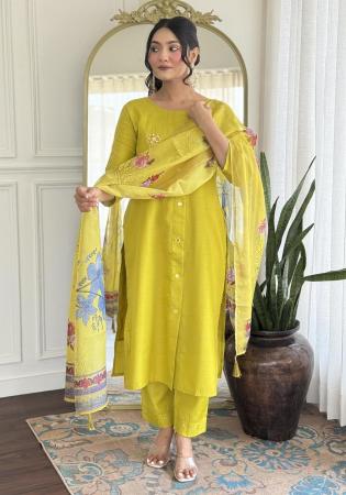 Picture of Chiffon Dark Golden Rod Readymade Salwar Kameez