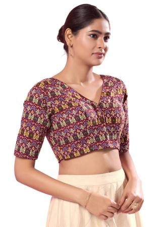 Picture of Admirable Cotton Indian Red Designer Blouse