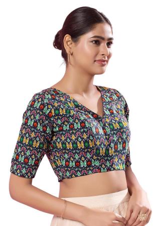 Picture of Resplendent Cotton Light Slate Grey Designer Blouse