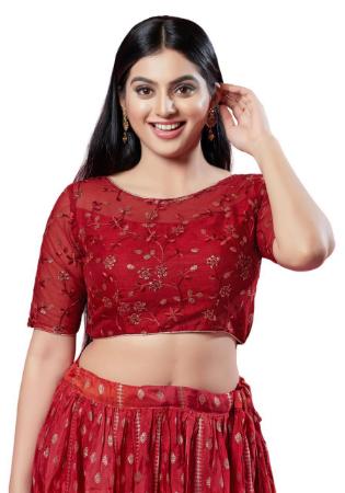 Picture of Beauteous Net Maroon Designer Blouse