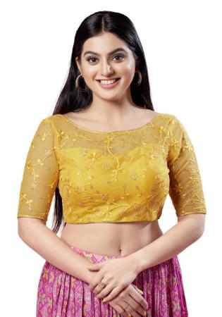 Picture of Taking Net Golden Rod Designer Blouse