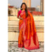 Picture of Comely Silk Orange Red Saree
