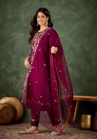 Picture of Amazing Rayon Purple Readymade Salwar Kameez